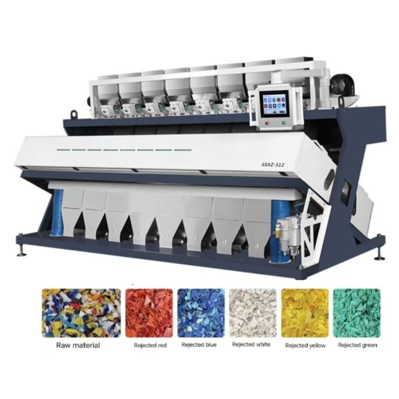 Selezionatrice a colori a nastro da 3-7 tonnellate all'ora per scaglie e pellet di plastica